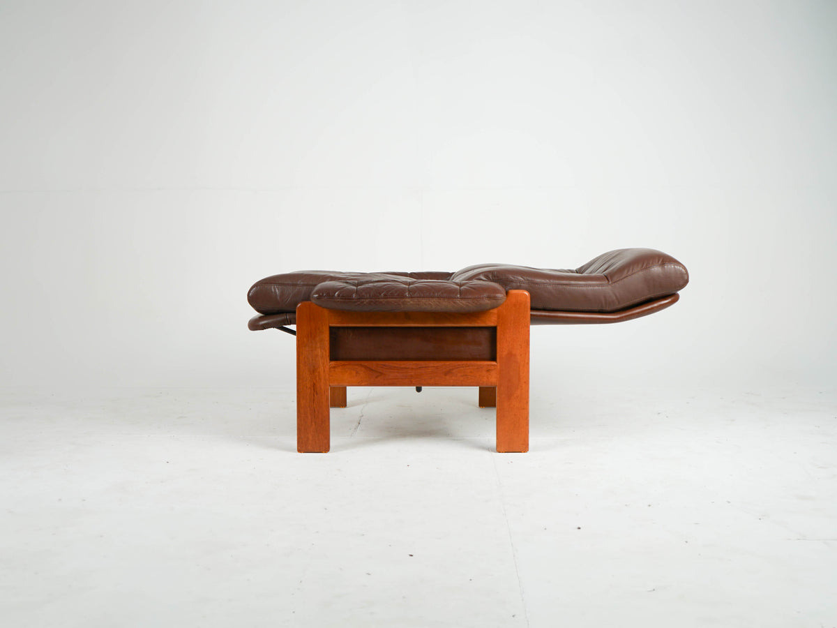 Teak Leder Sessel Vintage Mid Century Danish Design