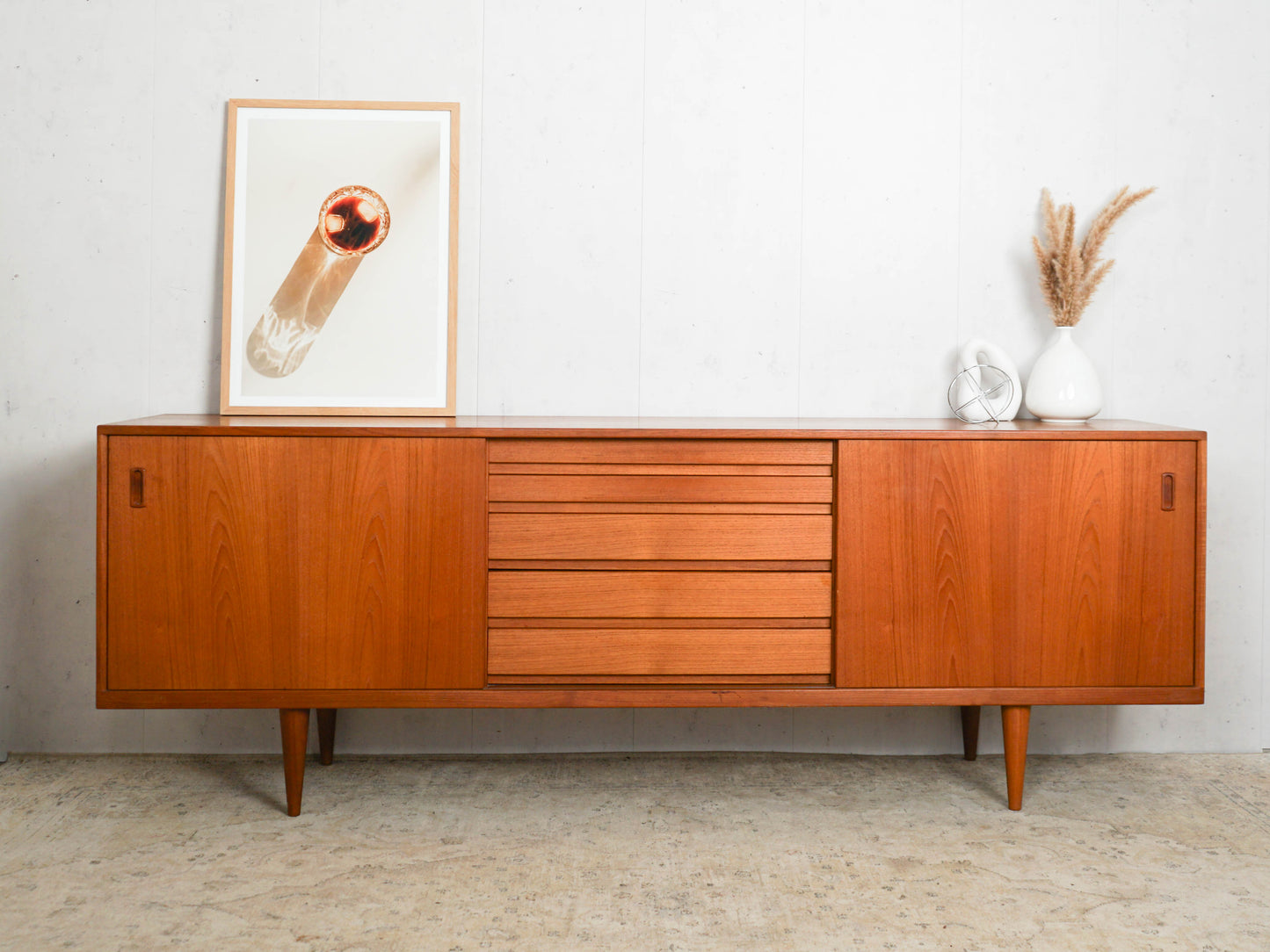 Teak Sideboard Anrichte Dänisch Vintage 60er Mid Century
