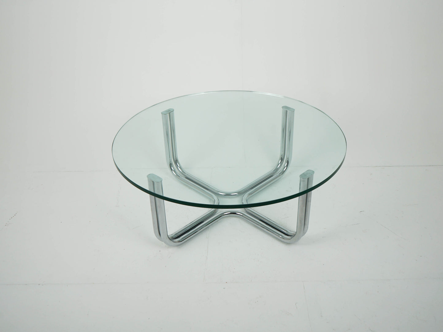 Vintage Chrome Glas Tisch Couchtisch Retro Space Age