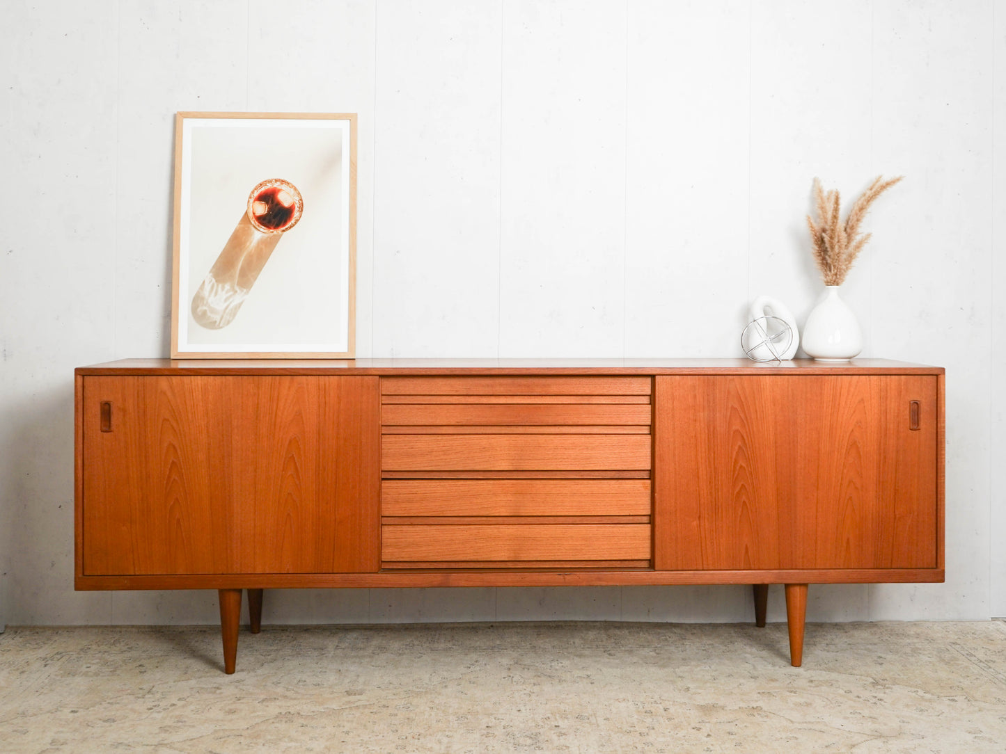 Teak Sideboard Anrichte Dänisch Vintage 60er Mid Century