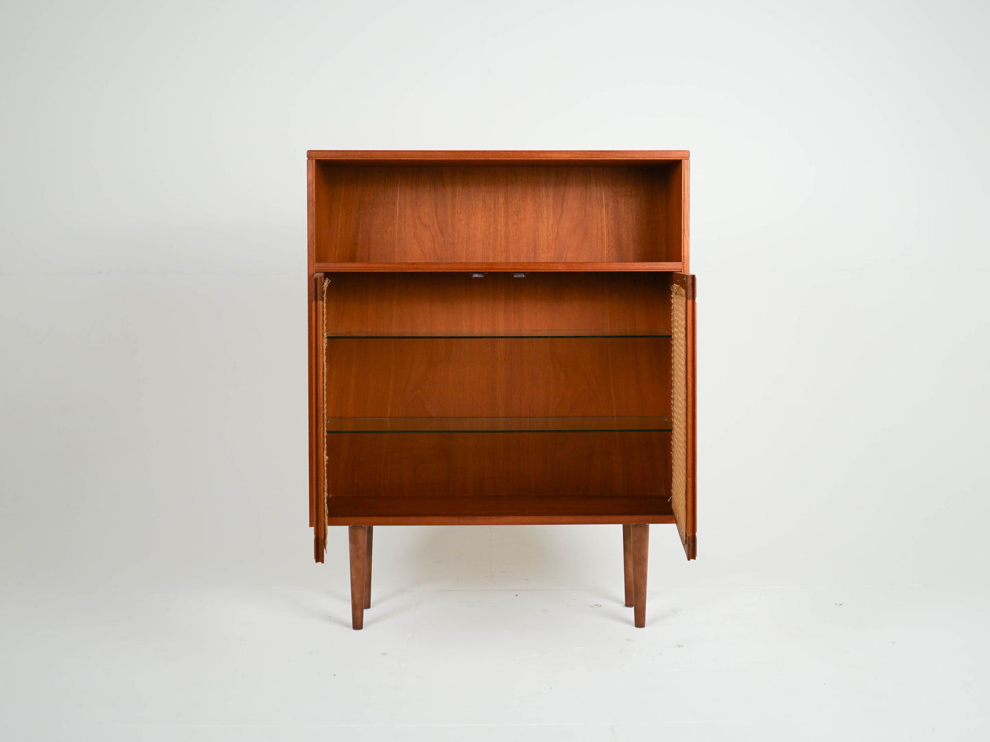 Teak Regal Anrichte Wiener Geflecht Vintage Mid Century Dänisch