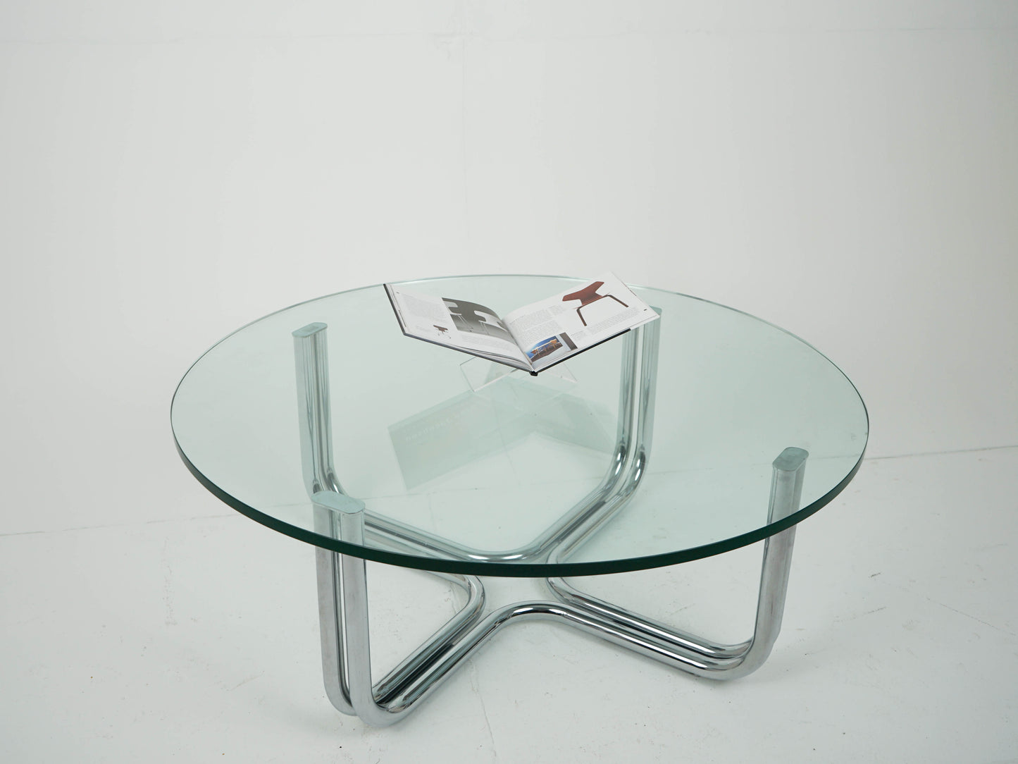 Vintage Chrome Glas Tisch Couchtisch Retro Space Age