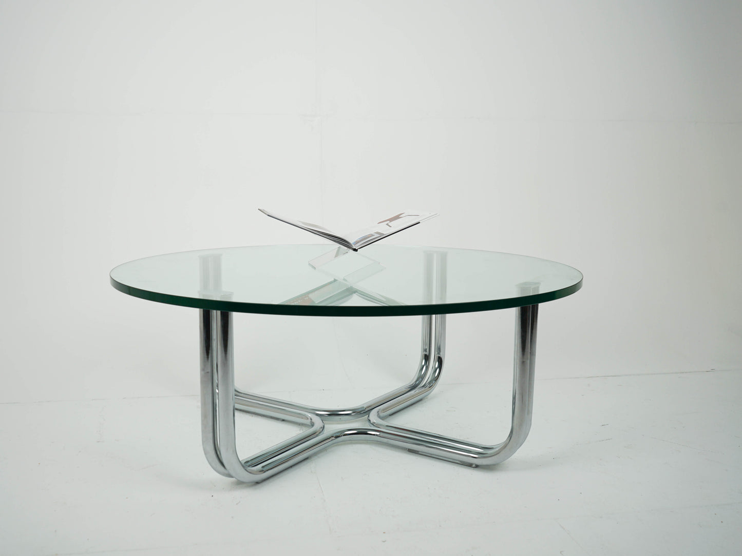 Vintage Chrome Glas Tisch Couchtisch Retro Space Age