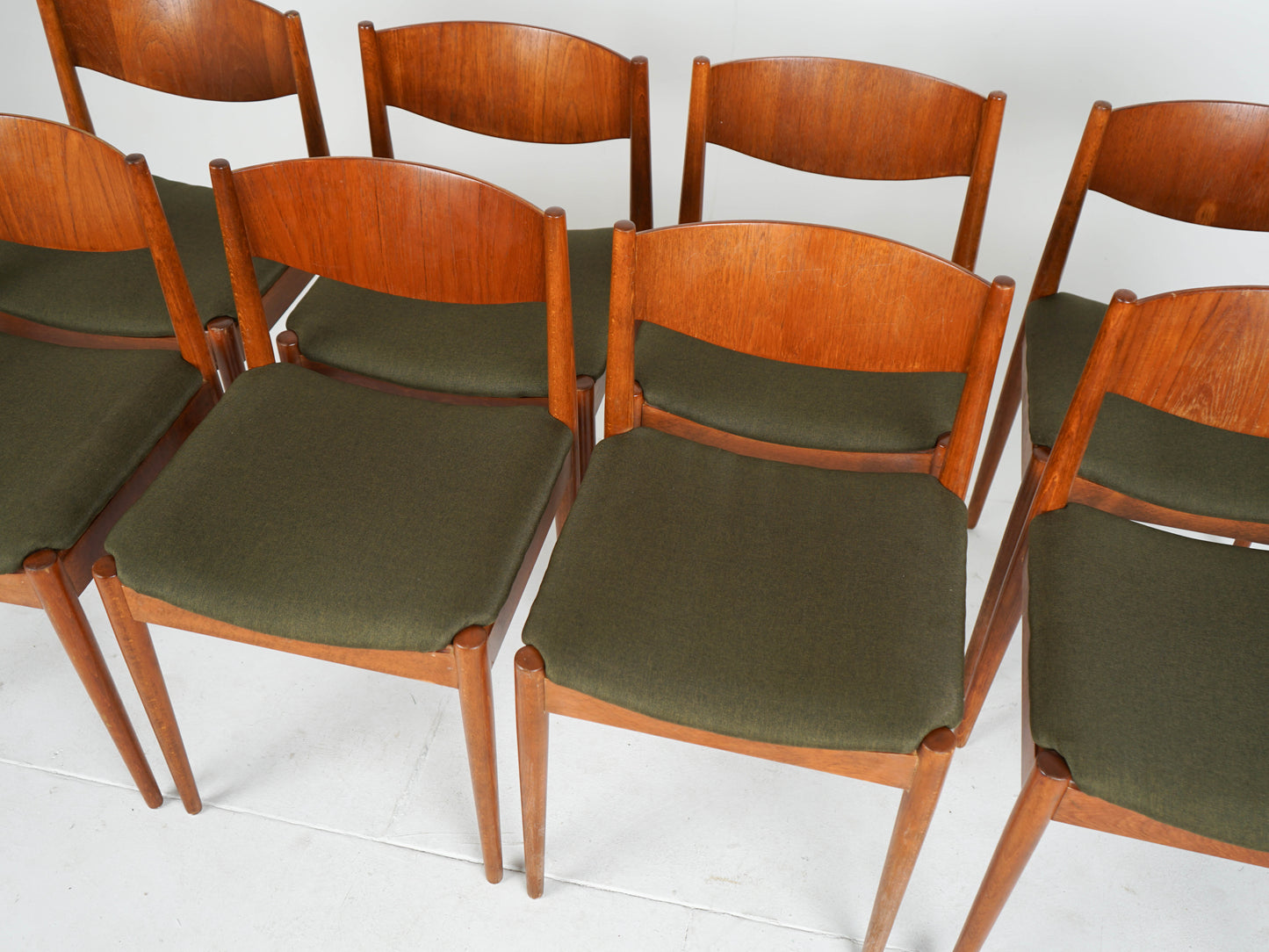 SET 8 Esszimmerstühle Teak Stuhl NEUBEZUG