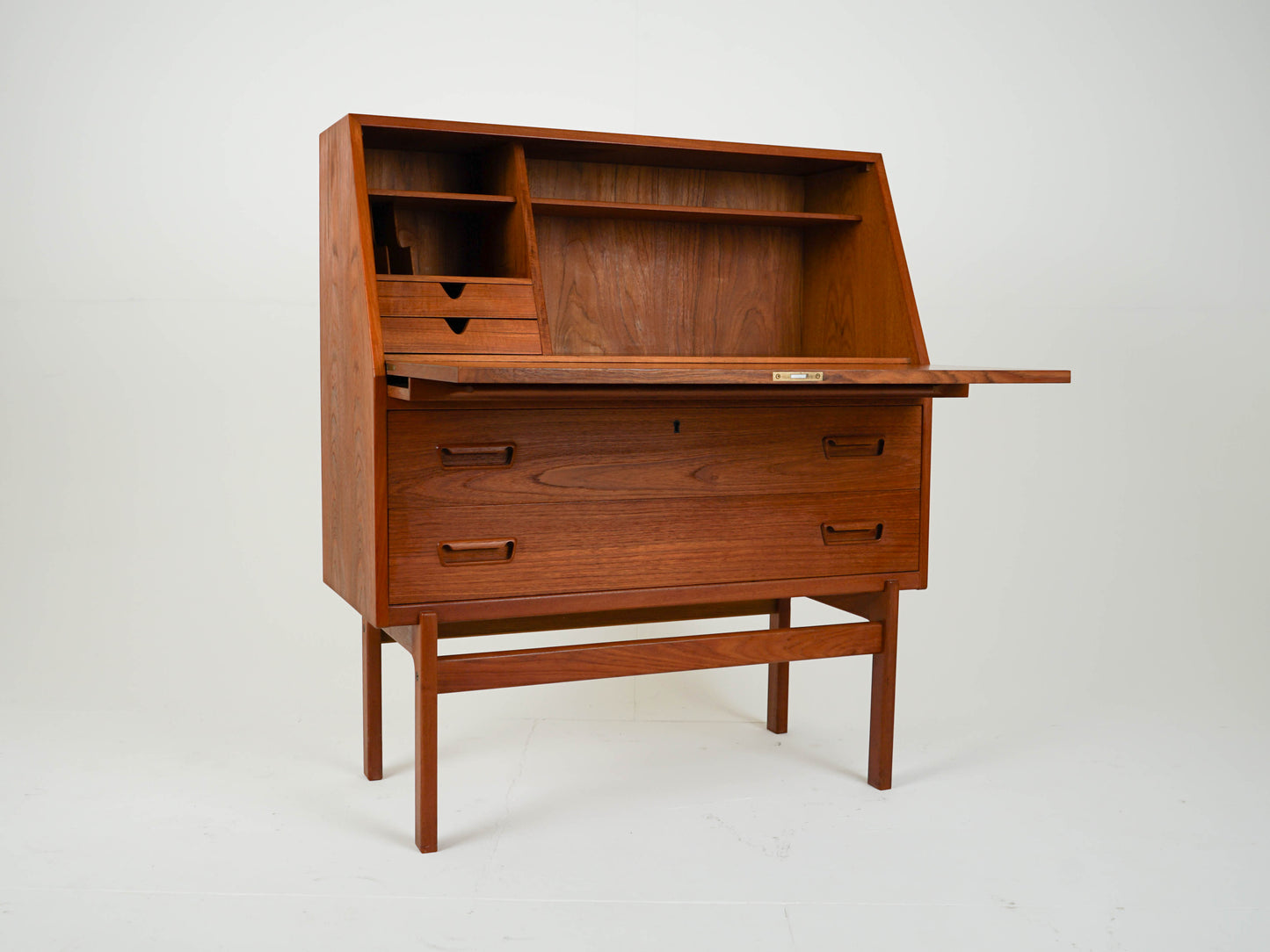 Vintage Teak Sekretär von Arne Wahl Iversen Mid Century