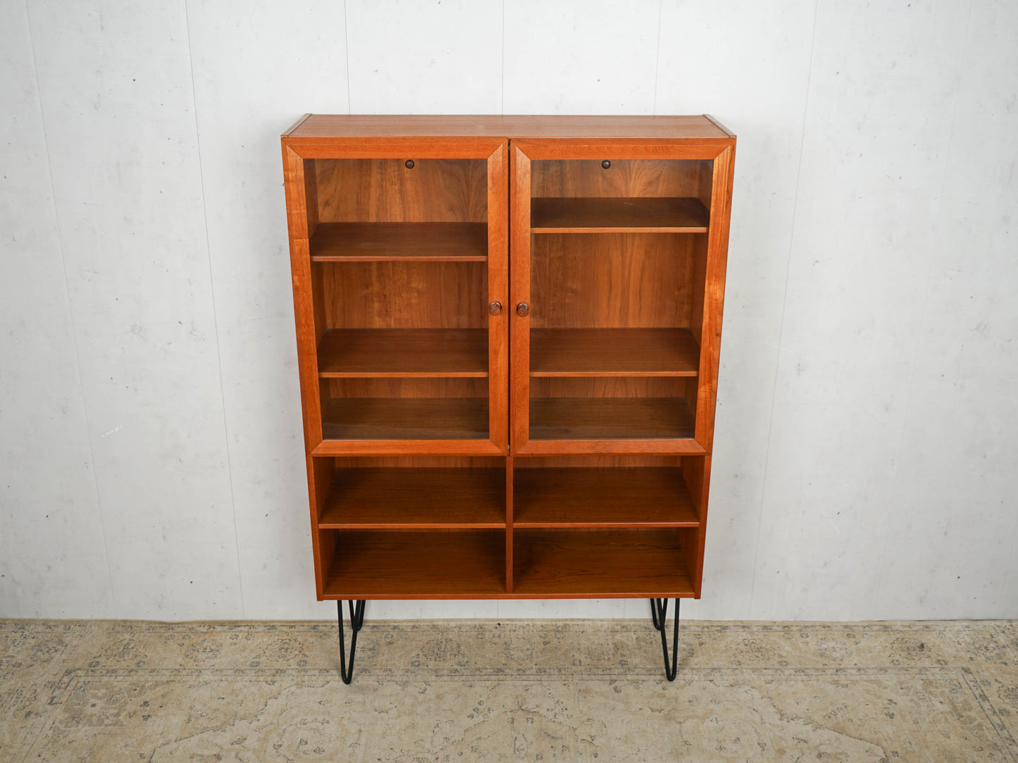 Teak Regal Bücherregal Vitrine Vintage 60er Mid Century Dänisch