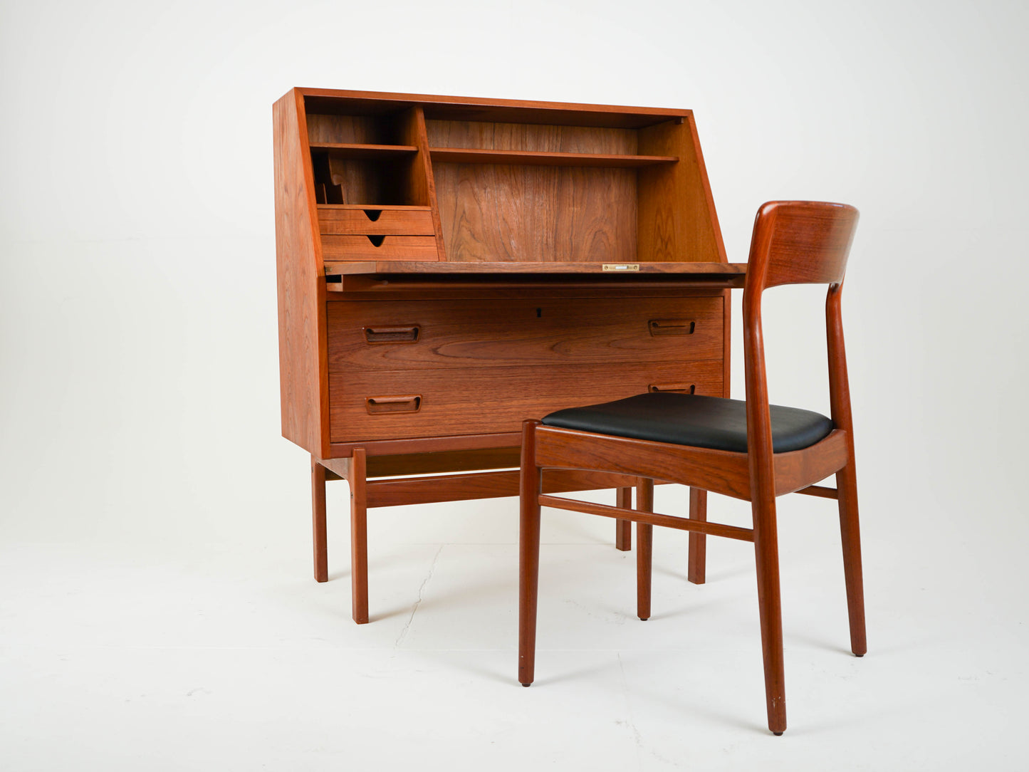 Vintage Teak Sekretär von Arne Wahl Iversen Mid Century