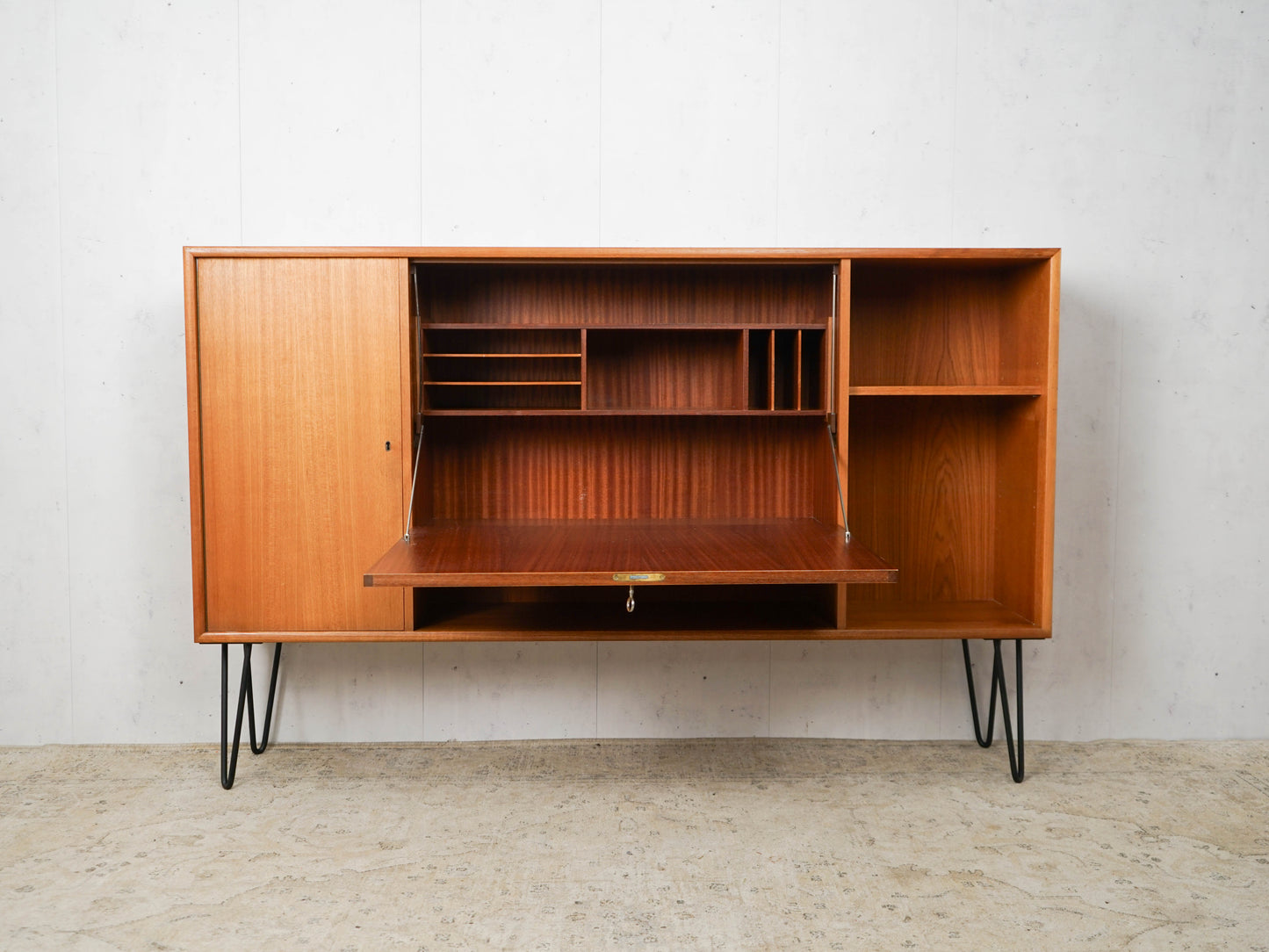 Teak Highboard Sideboard Bar Vintage 60er Mid Century