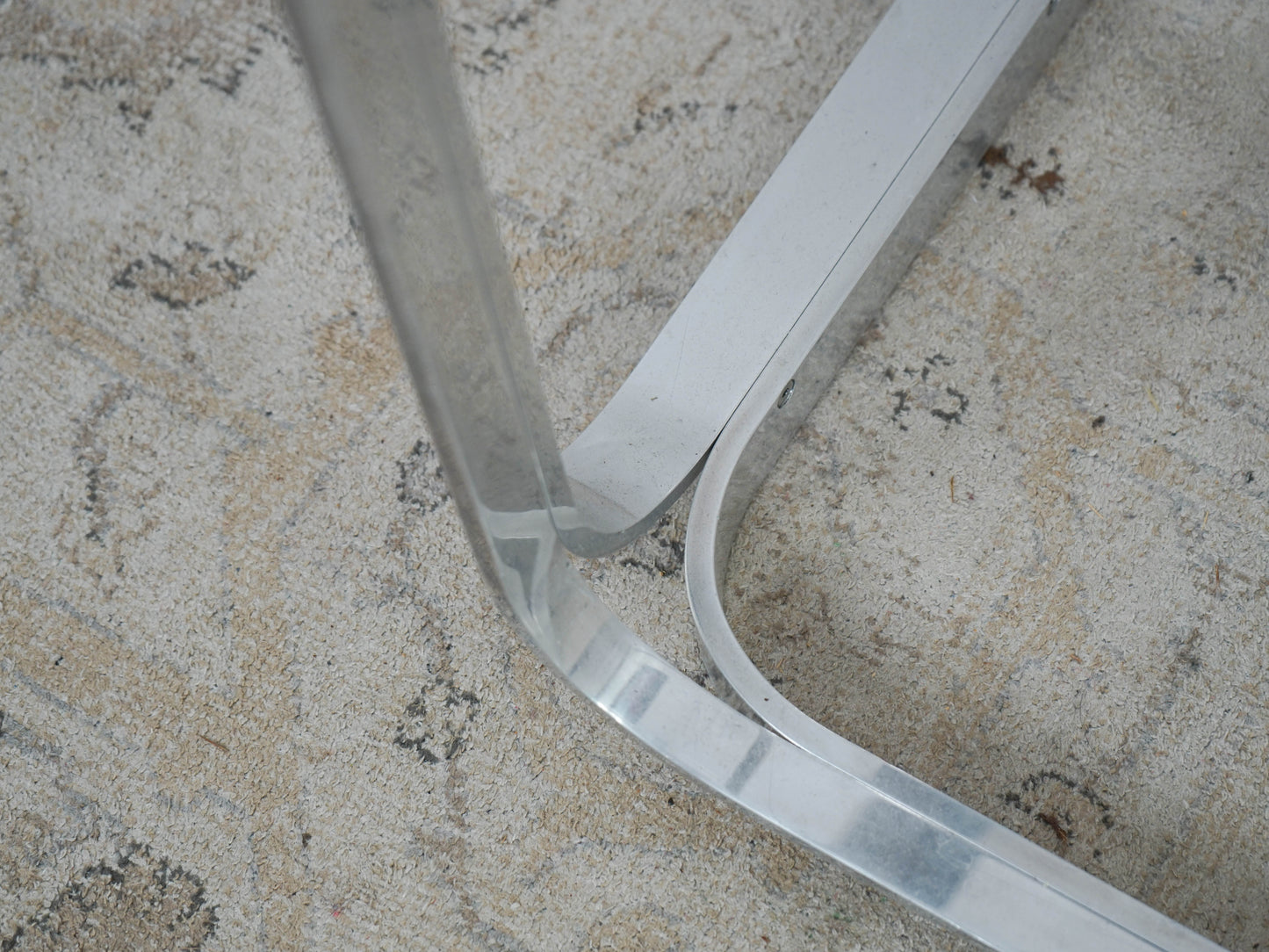 Vintage Chrome Glas Tisch Couchtisch Beistelltisch