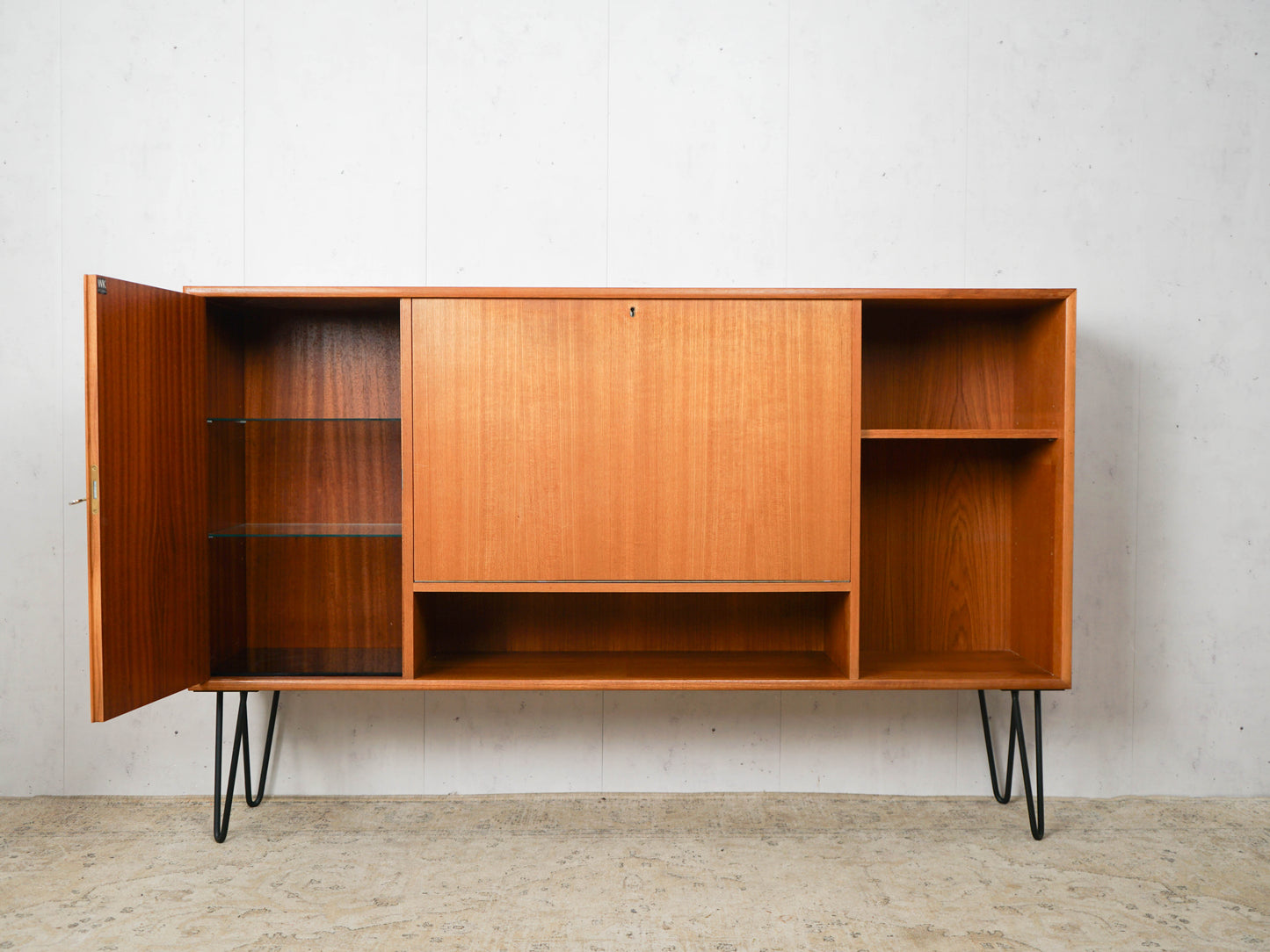 Teak Highboard Sideboard Bar Vintage 60er Mid Century