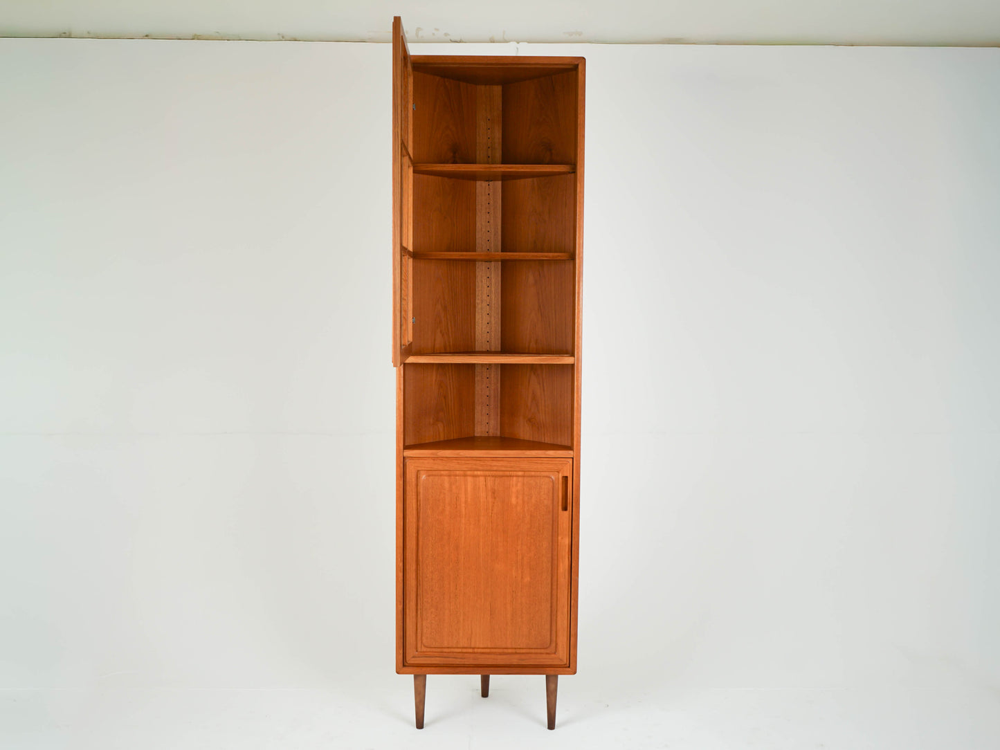 Teak Schrank Eckschrank Vitrine Dänisch Vintage Mid Century