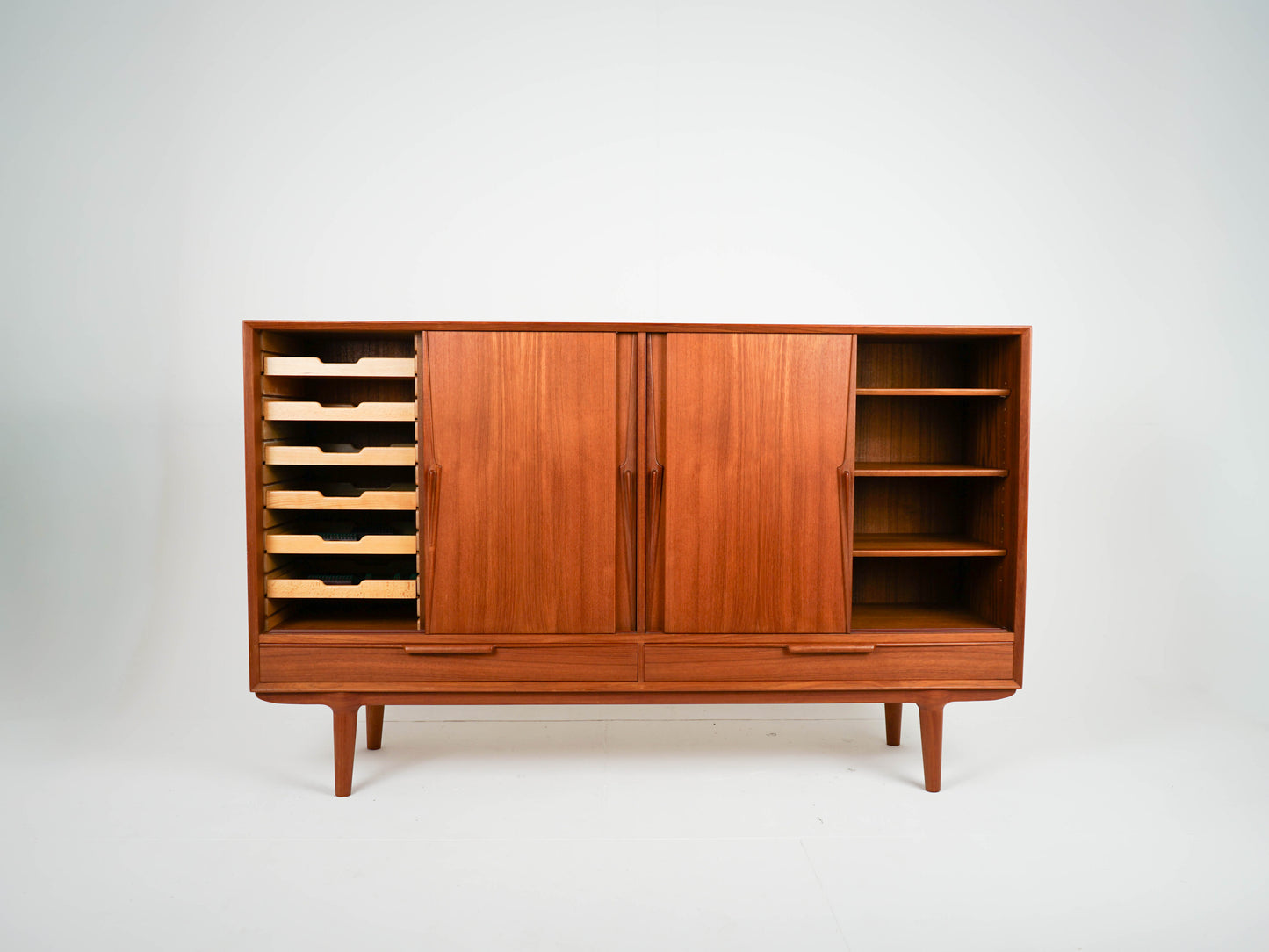 Teak Highboard Mid Century Dänisch Vintage Omann Jun 13