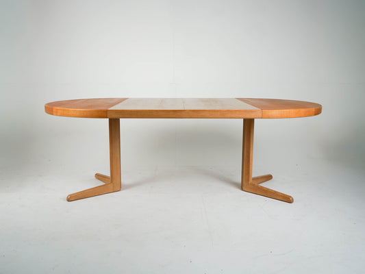 Vintage Esstisch Eiche rund Ausziehtisch von Bramin Mid Century