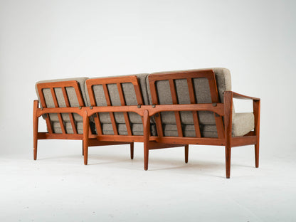 Vintage Teak Sofa Mid Century 3 Sitzer Illum Wikkelsø Capella