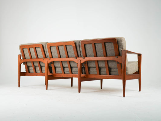 Vintage Teak Sofa Mid Century 3 Sitzer Illum Wikkelsø Capella