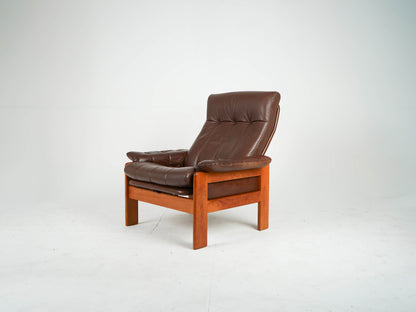 Teak Leder Sessel Vintage Mid Century Danish Design