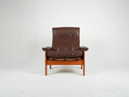 Teak Leder Sessel Vintage Mid Century Danish Design