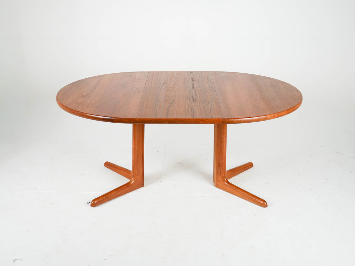 Vintage Teak Esstisch Rund Ausziehtisch Mid Century