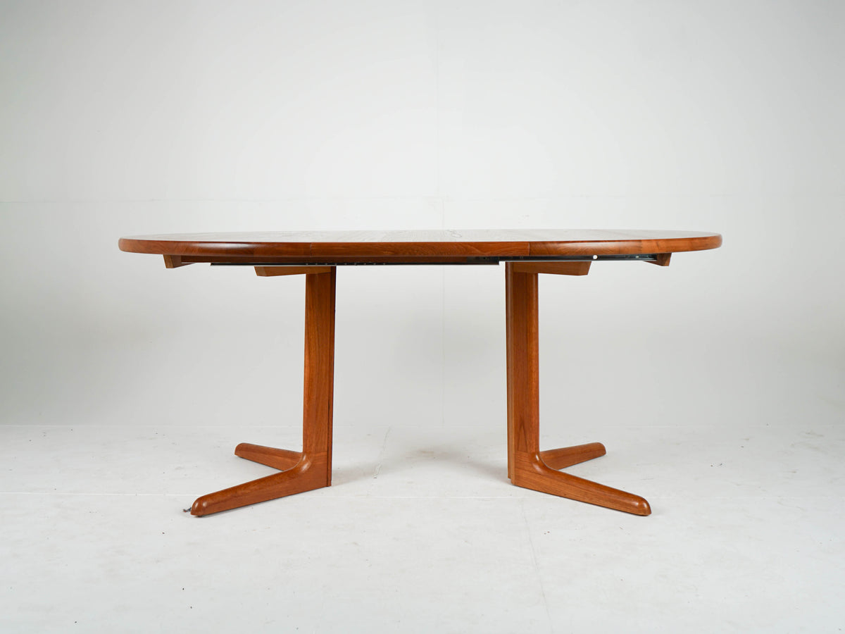 Vintage Teak Esstisch Rund Ausziehtisch Mid Century