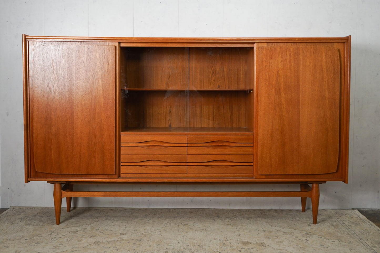 XXL Teak Highboard Sideboard Dänisch Vintage 60er Mid Century