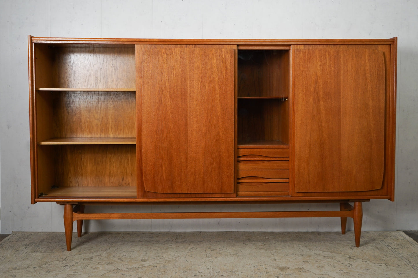 XXL Teak Highboard Sideboard Dänisch Vintage 60er Mid Century