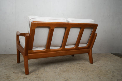 Dänisches Teak Sofa 2 Sitzer von Juul Kristensen neubezogen