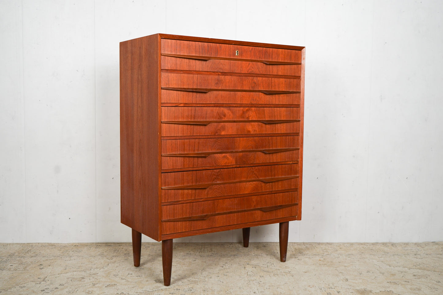 Teak Kommode Tallboy Retro Dänisch Vintage 60er Mid Century