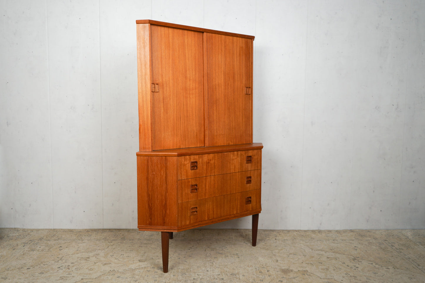 Teak Schrank Eckschrank Vintage 60er Mid Century Retro Dänisch