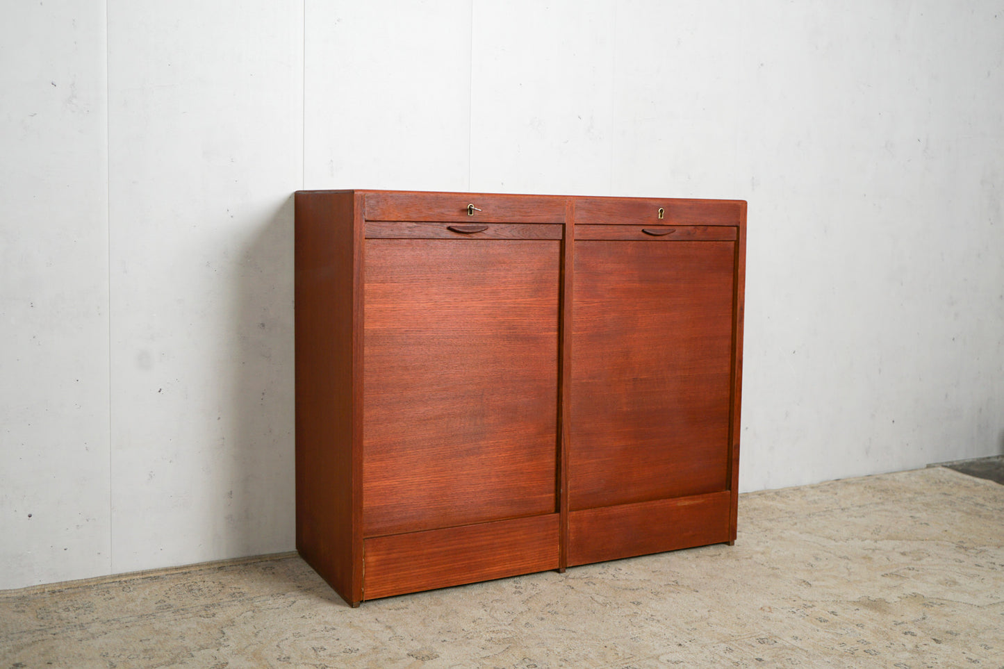 Teak Jalousieschrank Kommode Dänisch Vintage 60er Mid Century