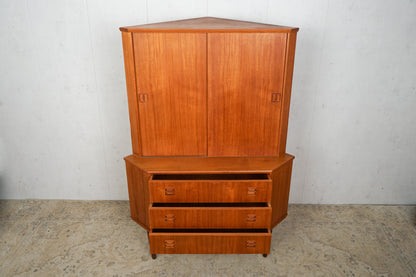 Teak Schrank Eckschrank Vintage 60er Mid Century Retro Dänisch