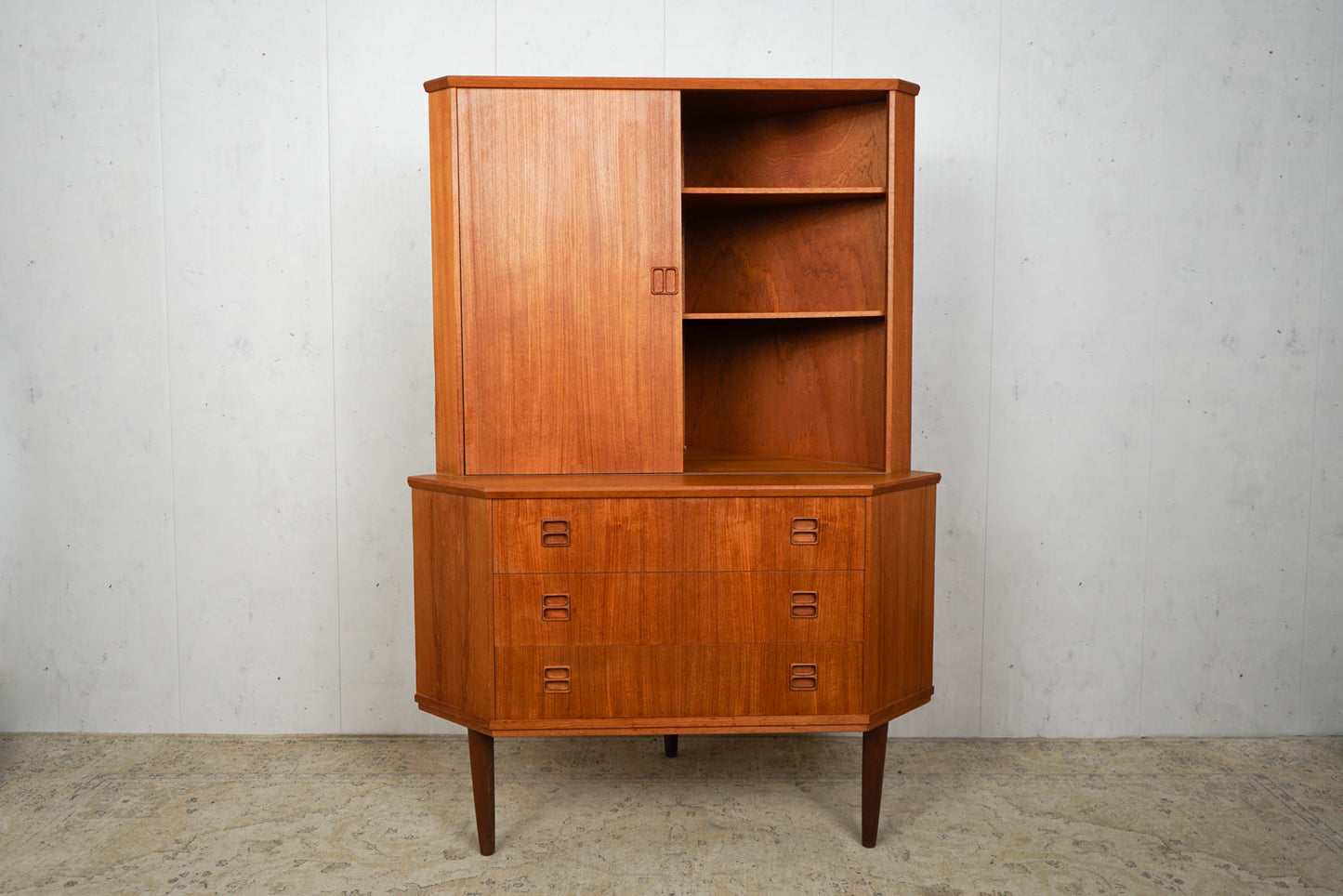 Teak Schrank Eckschrank Vintage 60er Mid Century Retro Dänisch