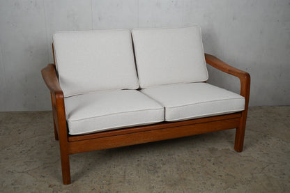 Dänisches Teak Sofa 2 Sitzer von Juul Kristensen neubezogen