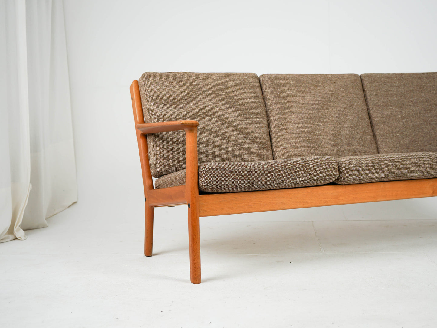 Teak Sofa Hans Wegner GE-265/3 Getama Mid Century Wollstoff