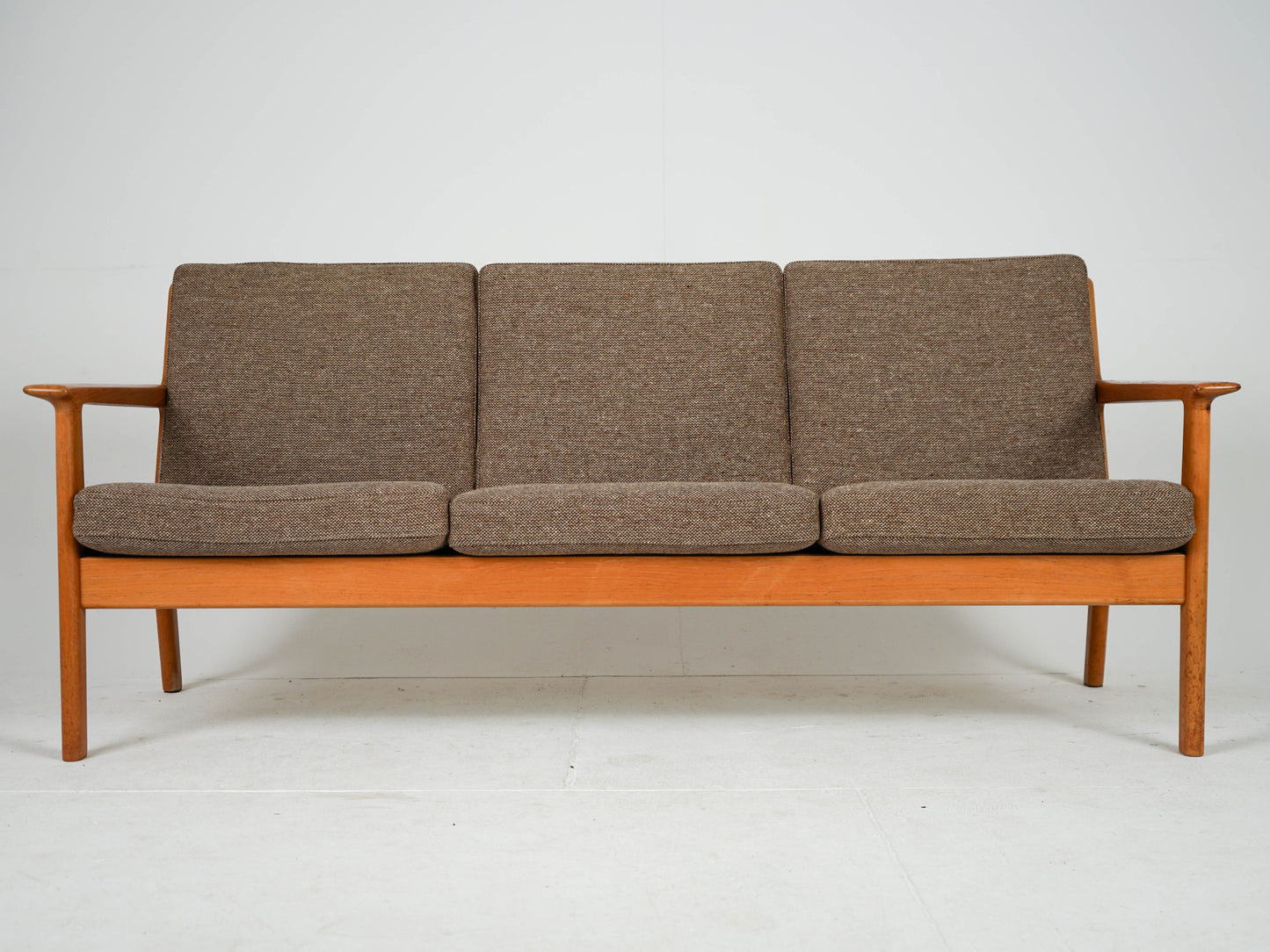 Teak Sofa Hans Wegner GE-265/3 Getama Mid Century Wollstoff
