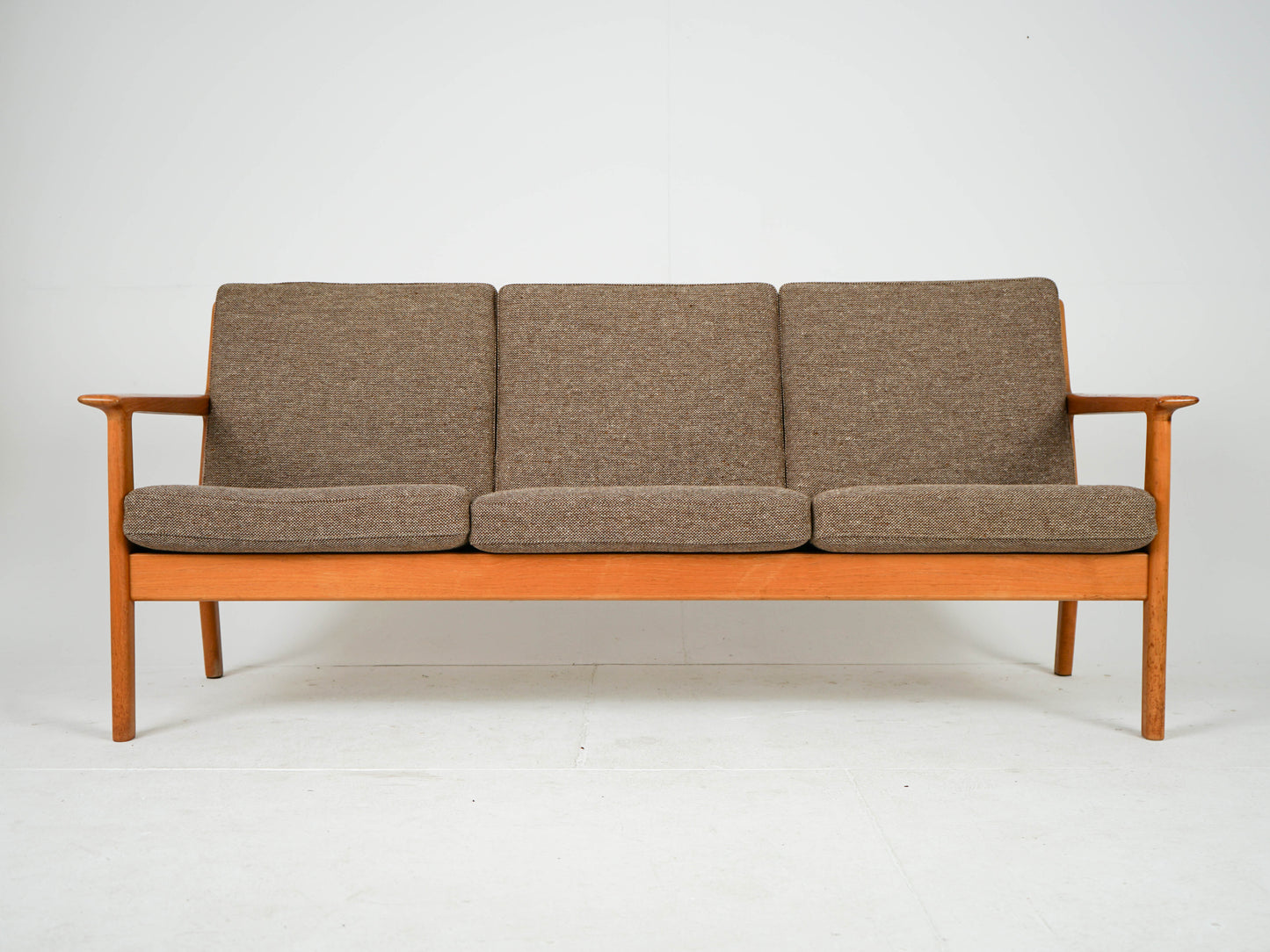 Teak Sofa Hans Wegner GE-265/3 Getama Mid Century Wollstoff