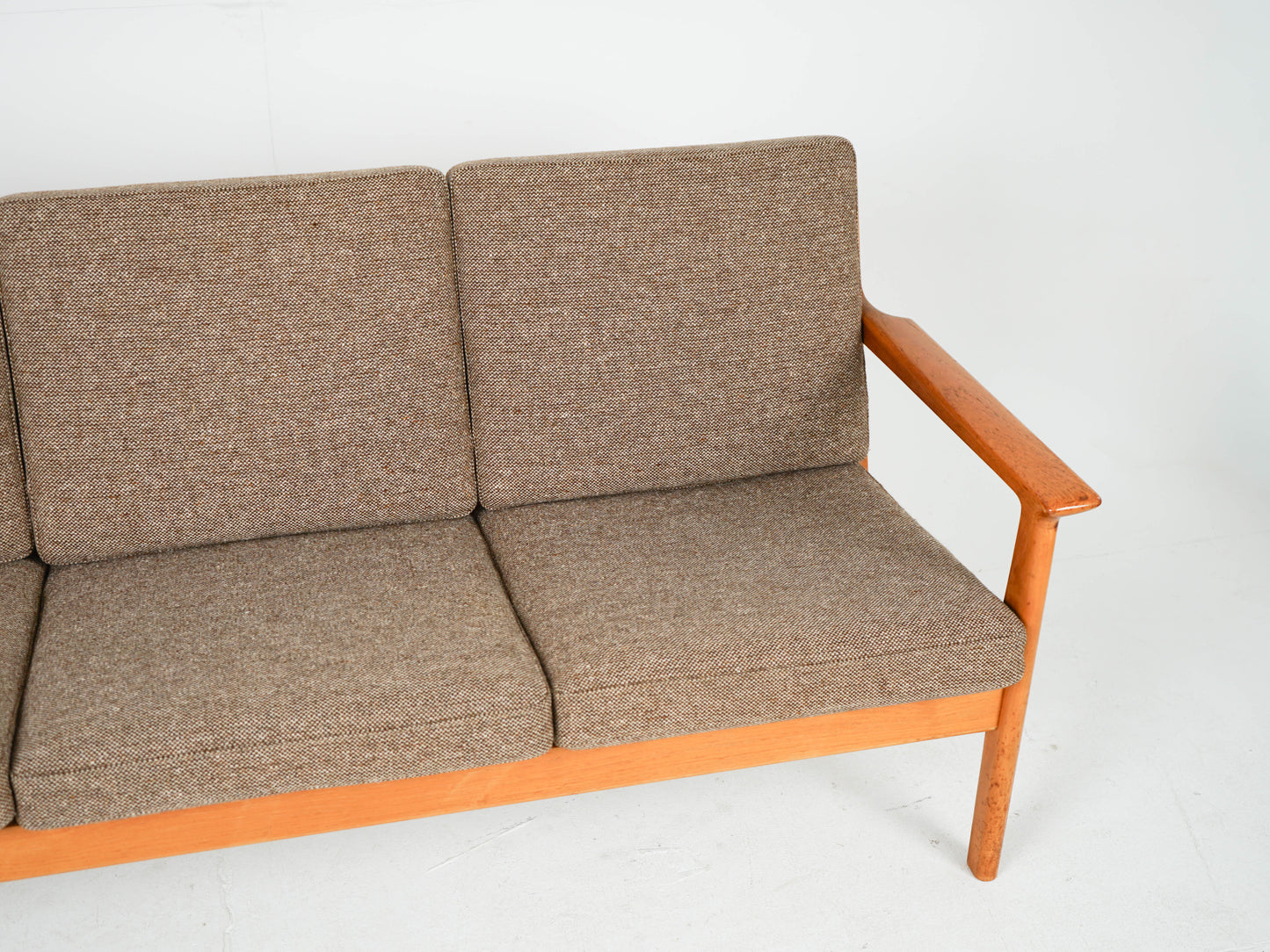 Teak Sofa Hans Wegner GE-265/3 Getama Mid Century Wollstoff