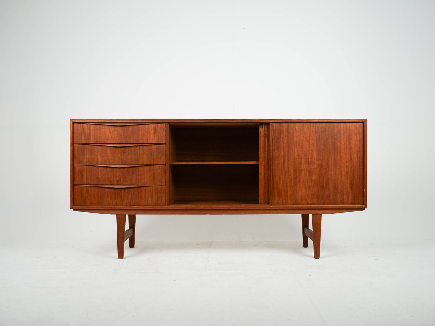 Teak Sideboard von Erling W. Bach Vintage Mid Century