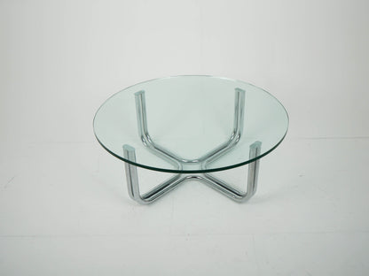 Vintage Chrome Glas Tisch Couchtisch Retro Space Age