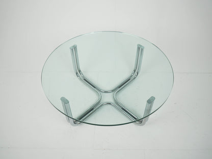 Vintage Chrome Glas Tisch Couchtisch Retro Space Age