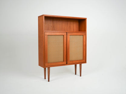 Teak Regal Anrichte Wiener Geflecht Vintage Mid Century Dänisch