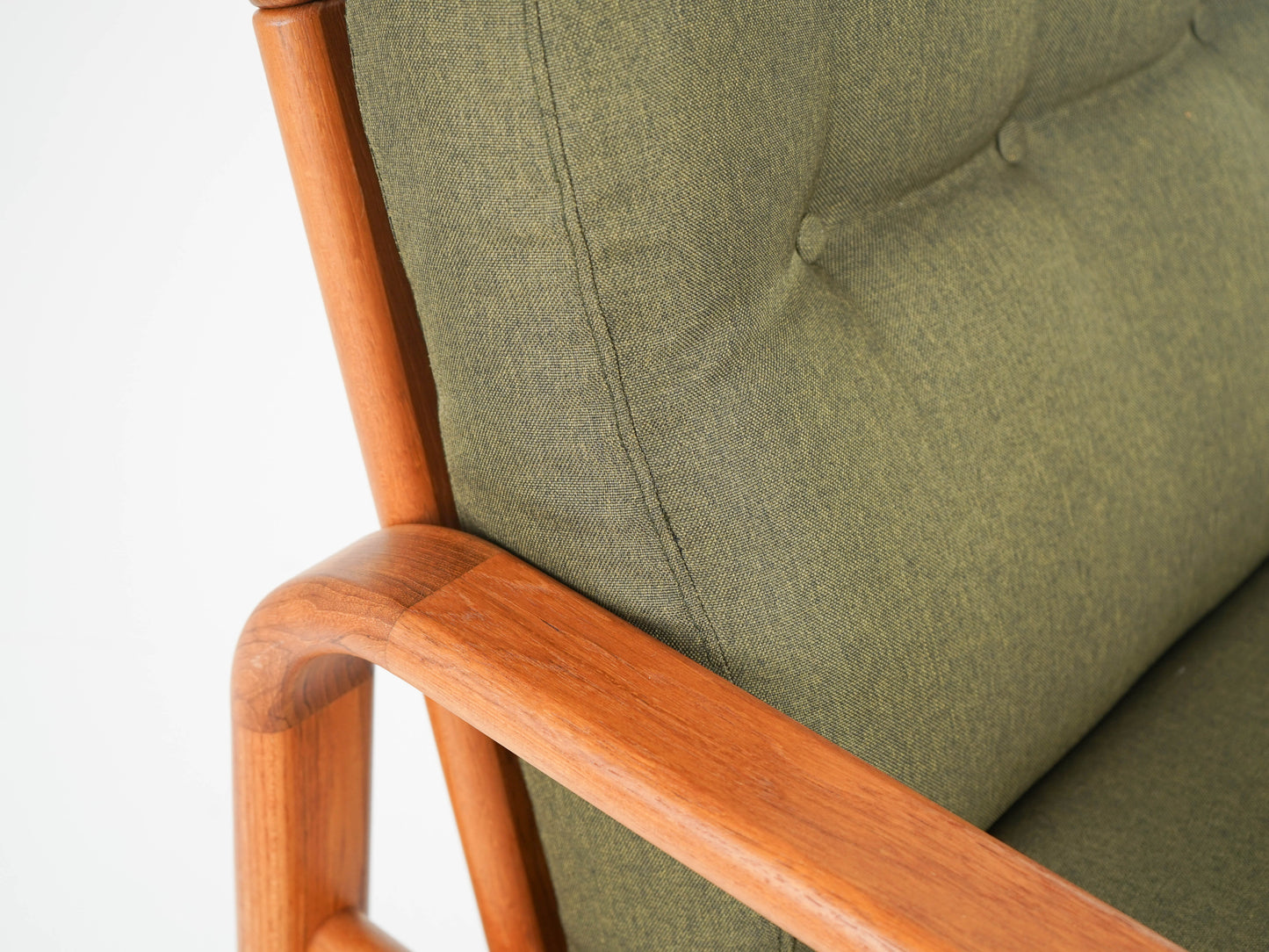 Vintage Teak Sessel Loungechair NEUBEZUG Grün