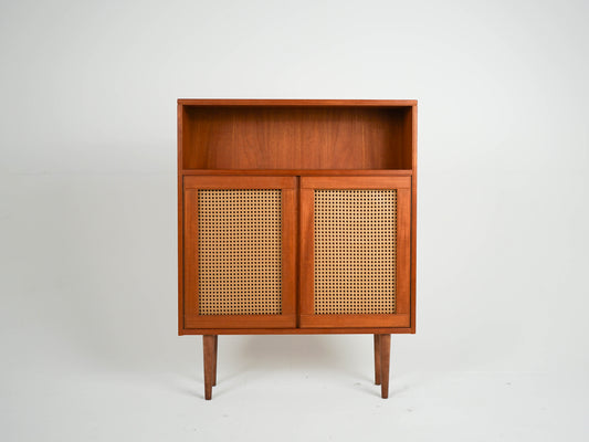 Teak Regal Anrichte Wiener Geflecht Vintage Mid Century Dänisch