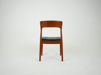 SET 6x Teak Leder Stuhl Vintage Henning Kjærnulf Mid Century