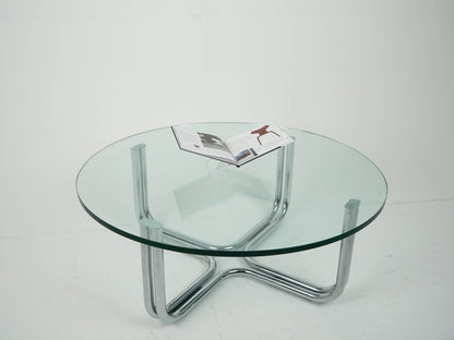 Vintage Chrome Glas Tisch Couchtisch Retro Space Age