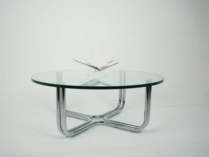 Vintage Chrome Glas Tisch Couchtisch Retro Space Age