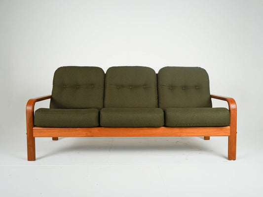 Vintage Teak Sofa Couch NEUBEZUG Grün Mid Century