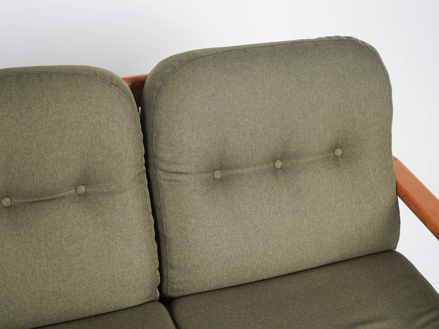 Vintage Teak Sofa Couch NEUBEZUG Grün Mid Century