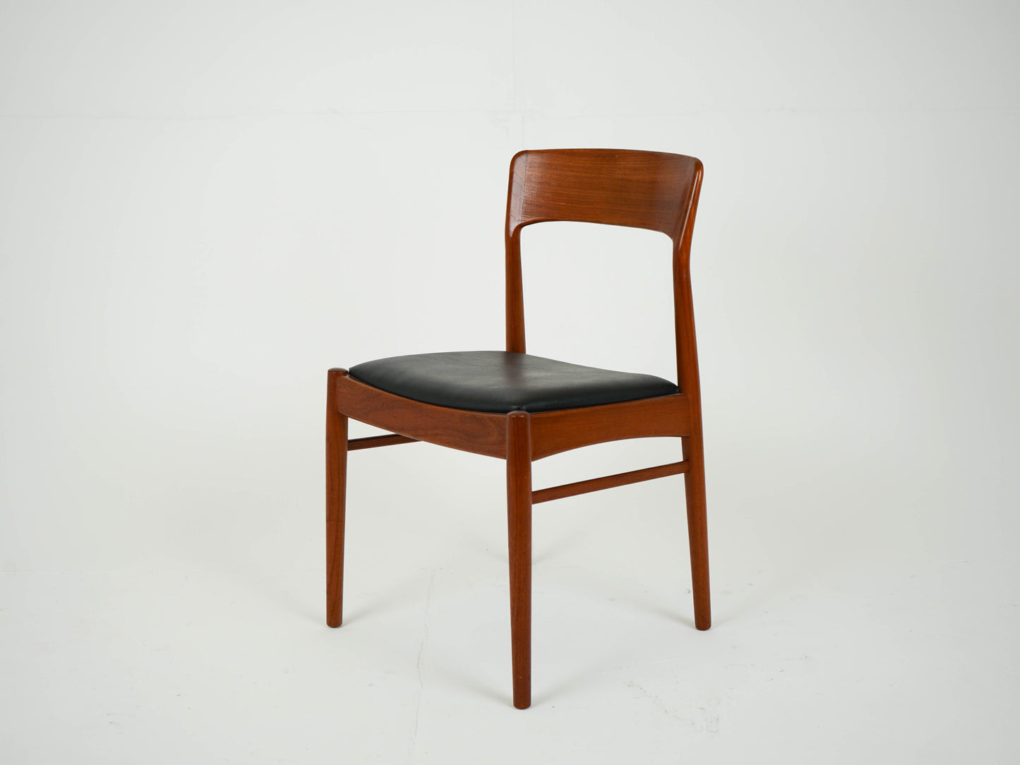 SET 6x Teak Leder Stuhl Vintage Henning Kjærnulf Mid Century