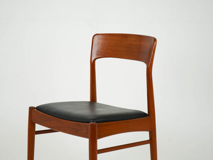 SET 6x Teak Leder Stuhl Vintage Henning Kjærnulf Mid Century