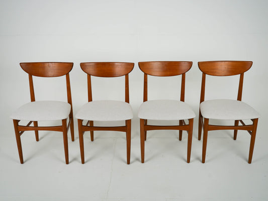 SET 4x Teak Stuhl Esszimmerstuhl Neubezug Vintage 60er Mid Century